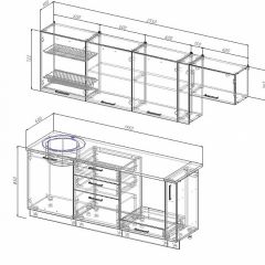 Кухонный гарнитур Антрацит 2550 (Стол. 26мм) в Кировграде - kirovgrad.mebel24.online | фото 2