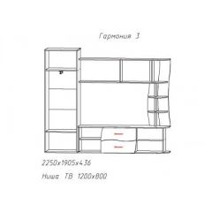Гостиная ГАРМОНИЯ-3 (ЦРК.ГРМ.03) в Кировграде - kirovgrad.mebel24.online | фото 2