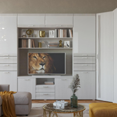 Гостиная ЛОТОС (модульная) Бодега белая в Кировграде - kirovgrad.mebel24.online | фото 8