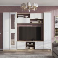 Гостиная МГС 3 Исполнение 1 (Дуб сонома/Белый) в Кировграде - kirovgrad.mebel24.online | фото