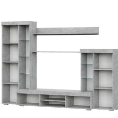 Гостиная МГС 5 (Цемент светлый/Белый) в Кировграде - kirovgrad.mebel24.online | фото 2