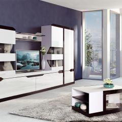 Гостиная Ронда 1 Белый глянец/венге в Кировграде - kirovgrad.mebel24.online | фото