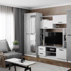 Гостиная СОЛО ЛДСП Белый /ЛДСП Ателье светлое в Кировграде - kirovgrad.mebel24.online | фото