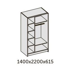 ИННЭС-5 Шкаф-купе 2-х дв. 1400 (1дв. Ф1 - бодега белая, 1дв. Ф2 - зеркало) в Кировграде - kirovgrad.mebel24.online | фото 2
