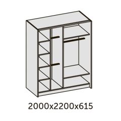 ИННЭС-5 Шкаф-купе 2-х дв. 2000 (2 дв. Ф3 - венге вст. экокожа корич) в Кировграде - kirovgrad.mebel24.online | фото 2