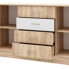 БЕАТРИС Комод К1400 (Дуб Сонома/Белый глянец) в Кировграде - kirovgrad.mebel24.online | фото 2