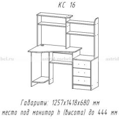 Компьютерный стол №16 (Анкор темныйанкор темный) в Кировграде - kirovgrad.mebel24.online | фото