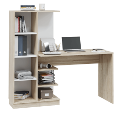 Стол компьютерный Софт (УНИ) Дуб Сонома/Белый в Кировграде - kirovgrad.mebel24.online | фото 2