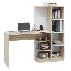 Стол компьютерный Софт (УНИ) Дуб Сонома/Белый в Кировграде - kirovgrad.mebel24.online | фото 4