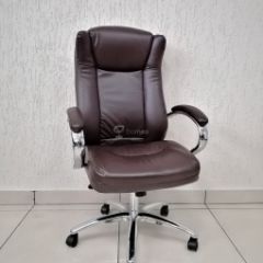 Кресло Barneo K-45 для руководителя (коричневая экокожа) в Кировграде - kirovgrad.mebel24.online | фото