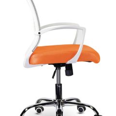 Кресло BRABIX "Wings MG-306", пластик белый, хром, сетка, серое/оранжевое, 532011 в Кировграде - kirovgrad.mebel24.online | фото 3