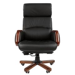 Кресло для руководителя CHAIRMAN 417 (Натуральная кожа) Черное в Кировграде - kirovgrad.mebel24.online | фото 2