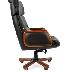 Кресло для руководителя CHAIRMAN 417 (Натуральная кожа) Черное в Кировграде - kirovgrad.mebel24.online | фото 3