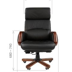 Кресло для руководителя CHAIRMAN 417 (Натуральная кожа) Черное в Кировграде - kirovgrad.mebel24.online | фото 4