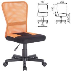 Кресло компактное BRABIX "Smart MG-313" черное/оранжевое, 531844 в Кировграде - kirovgrad.mebel24.online | фото 3