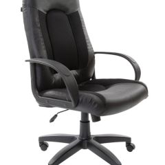 Кресло офисное BRABIX "Strike EX-525" (экокожа черная, ткань черная) 531381 в Кировграде - kirovgrad.mebel24.online | фото