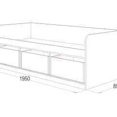 Кровать-8 одинарная с 3-мя ящиками (800*1900) ЛДСП в Кировграде - kirovgrad.mebel24.online | фото 3
