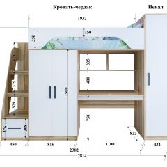 Кровать-чердак Тея + Шкаф-Пенал Тея в Кировграде - kirovgrad.mebel24.online | фото 2