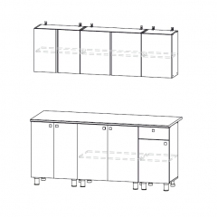 Кухонный гарнитур КГ-1 (Белый/Белый/Цемент светлый/Антарес) 1800 в Кировграде - kirovgrad.mebel24.online | фото 3