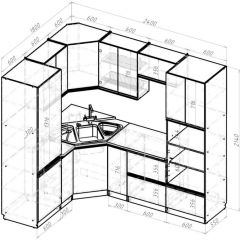 Кухонный гарнитур Ноктюрн оптима 1800х2400 мм в Кировграде - kirovgrad.mebel24.online | фото 2