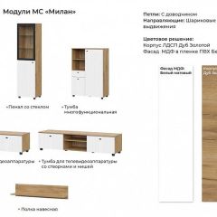 МИЛАН Гостиная (Дуб Золотой/Белый Матовый) модульная в Кировграде - kirovgrad.mebel24.online | фото 2