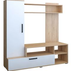 Мини-стенка Линда (дуб золотой/белый глянец) в Кировграде - kirovgrad.mebel24.online | фото 2
