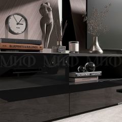 НИКОЛЬ Тумба ТВ (Черный глянец/Черный) в Кировграде - kirovgrad.mebel24.online | фото 3