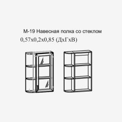 Париж №19 Навесная полка с зеркалом (ясень шимо свет/серый софт премиум) в Кировграде - kirovgrad.mebel24.online | фото 2