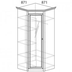 Шкаф угловой №641 "Флоренция" Фасад глухой (угол 871*871) Дуб оксфорд в Кировграде - kirovgrad.mebel24.online | фото 2
