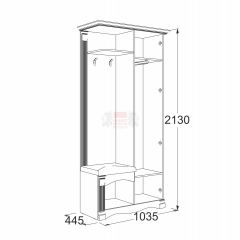 Прихожая Саша - 16 в Кировграде - kirovgrad.mebel24.online | фото 2