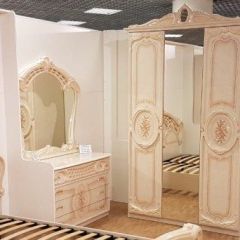 Шкаф 3-х дверный с зеркалами (01.143) Роза (беж) в Кировграде - kirovgrad.mebel24.online | фото 3