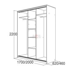 МИРАЖ 17.1 (620) 1 зеркало Шкаф для платья и белья в Кировграде - kirovgrad.mebel24.online | фото 5