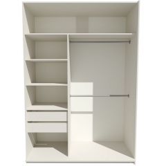 Шкаф-купе 1400 серии SOFT D6+D6+B2+PL3 (2 ящика+2штанги) профиль «Капучино» в Кировграде - kirovgrad.mebel24.online | фото 3