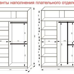 Шкаф-купе 1400 серии SOFT D8+D2+B2+PL4 (2 ящика+F обр.штанга) профиль «Графит» в Кировграде - kirovgrad.mebel24.online | фото 7