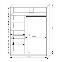 Шкаф-купе 1500 серии NEW CLASSIC K3+K3+B2+PL1 (2 ящика+1 штанга) профиль «Капучино» в Кировграде - kirovgrad.mebel24.online | фото 3