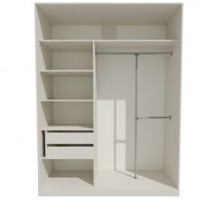 Шкаф-купе 1500 серии NEW CLASSIC K4+K4+B2+PL4 (2 ящика+F обр. штанга) профиль «Капучино» в Кировграде - kirovgrad.mebel24.online | фото 2