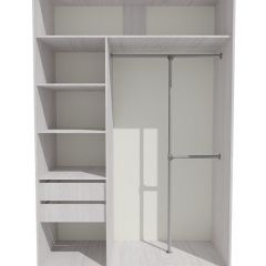Шкаф-купе 1500 серии SILVER S3+S4+B2+PL4 (2 ящика+F обр.штанга) профиль «Серебро» в Кировграде - kirovgrad.mebel24.online | фото 2