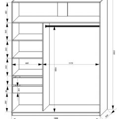 Шкаф-купе 1800 серии SOFT D1+D3+B2+PL1 (2 ящика+1штанга) профиль «Графит» в Кировграде - kirovgrad.mebel24.online | фото 3