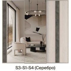Шкаф-купе 1950 серии SILVER S6+S1+S6Z B22+PL1 (по 2 ящика лев/прав+1 штанга) профиль «Серебро» в Кировграде - kirovgrad.mebel24.online | фото 8