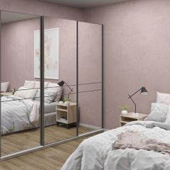 Шкаф-купе 2100 серии SOFT D4+D4+D4+B22+PL1 (по 2 ящика лев/прав+1штанга) профиль «Графит» в Кировграде - kirovgrad.mebel24.online | фото