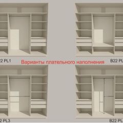 Шкаф-купе 2100 серии SOFT D7+D3+D3+B22+PL4 (по 2 ящика лев/прав+2штанги) профиль «Капучино» в Кировграде - kirovgrad.mebel24.online | фото 6