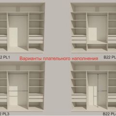 Шкаф-купе 2400 серии SOFT D5+D4+D5+B22+PL3 (по 2 ящика лев/прав+2штанги) профиль «Графит» в Кировграде - kirovgrad.mebel24.online | фото 5