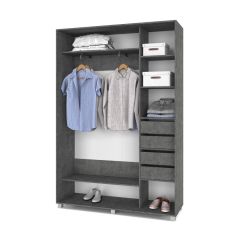 РОЛАНД Шкаф-купе Камень темный (450*1500) Р451 в Кировграде - kirovgrad.mebel24.online | фото 5