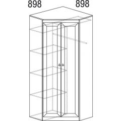 Шкаф угловой №606 Инна (угол 898*898) Денвер темный в Кировграде - kirovgrad.mebel24.online | фото 3
