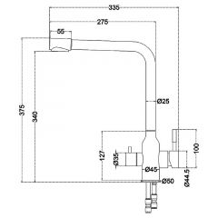 Смеситель д/кухни MELANA-F610304 Stello нерж.сталь, с переключателем на фильтр, однорычажный, сатин в Кировграде - kirovgrad.mebel24.online | фото 4
