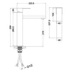 Смеситель д/ум MELANA-F610202 Cubo нерж.сталь, однорычажный, сатин, литой излив в Кировграде - kirovgrad.mebel24.online | фото 3