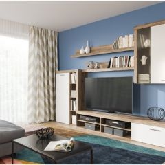 Стенка CAN BE (дуб санремо светлый/белый глянец) в Кировграде - kirovgrad.mebel24.online | фото