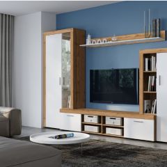Стенка SKYE (дуб вотан/белый) в Кировграде - kirovgrad.mebel24.online | фото