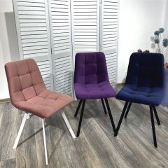 Стул CHILLI-Q SQUARE розовый #15, велюр / белый каркас, 4 шт./1 к, М-City в Кировграде - kirovgrad.mebel24.online | фото 5