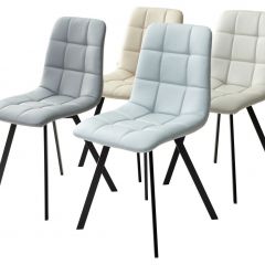 Стул CHILLI SQUARE HK017-03 светло-серый, PU/ черный каркас М-City в Кировграде - kirovgrad.mebel24.online | фото 2